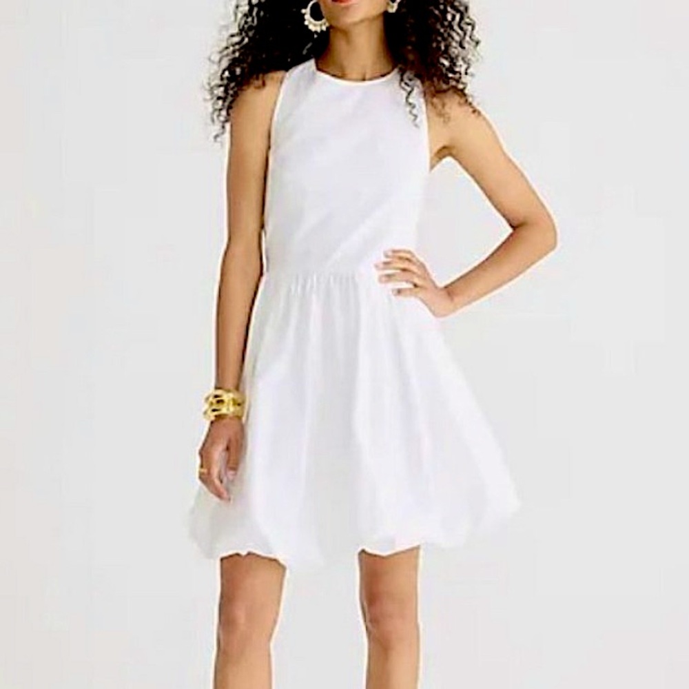 J. Crew Bubble-Skirt A-Line Mini Poplin Dress